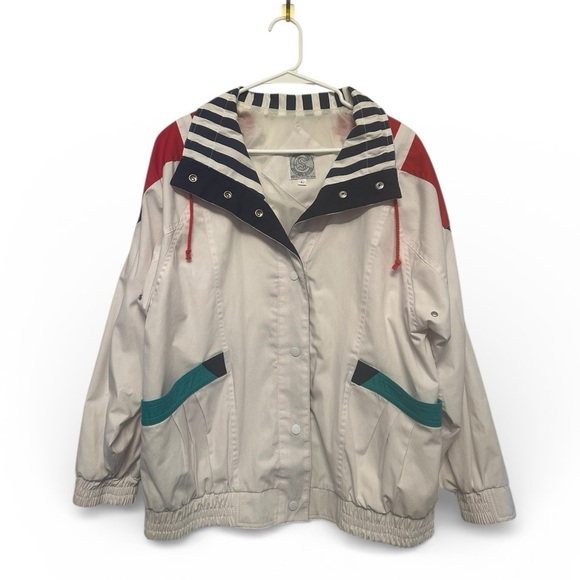 Vintage Jackets & Blazers - Vintage 80’s/90’s Multicolor Windbreaker/Lightweight Jacket Women’s Large